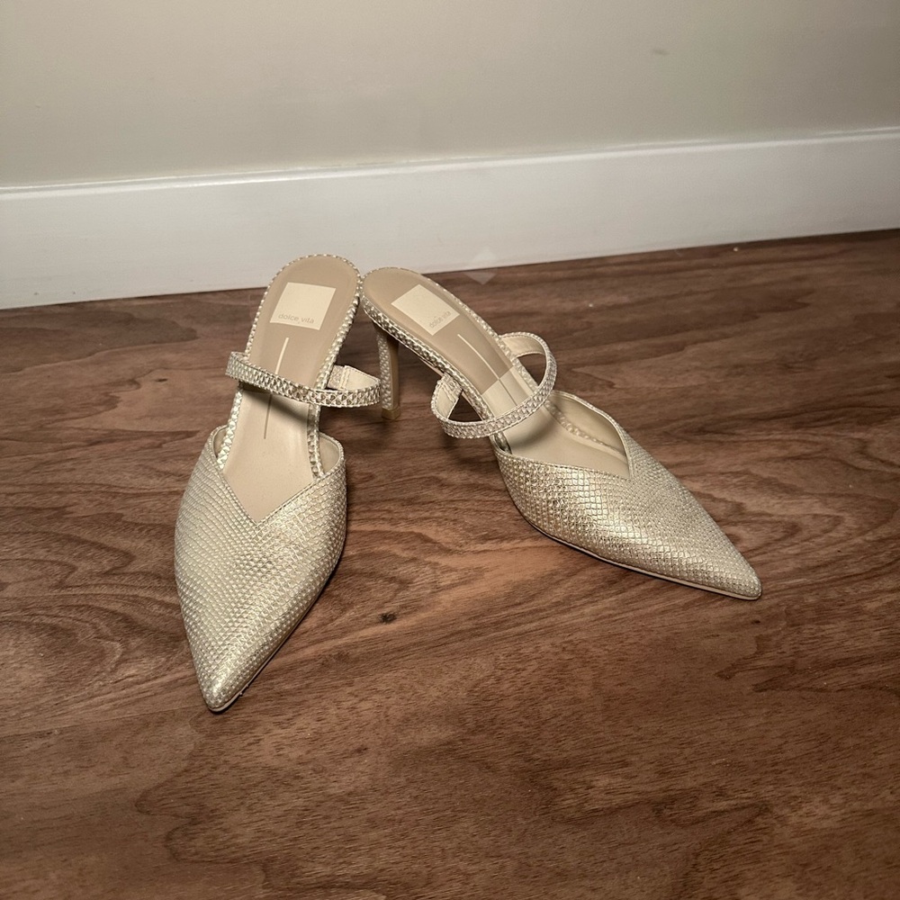 Dolce Vita Gold Textured Heels